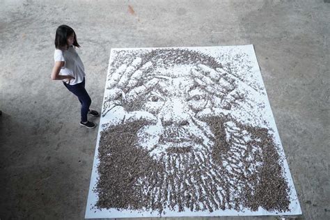 Ai Weiwei Portrait Created from 20,000 Seeds for a Subtly Political Artwork