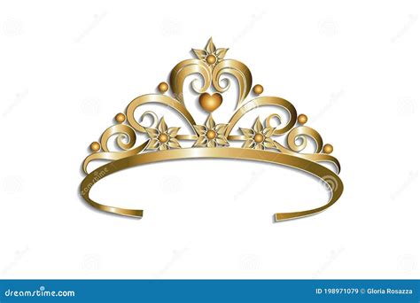 Gold Princess Crown Floral Design Stock Vector - Illustration of ...