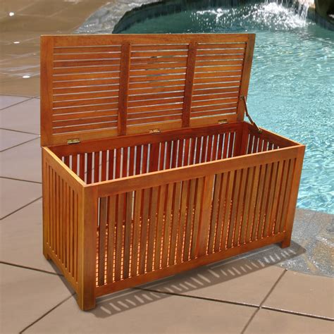 Shop VIFAH 50-in L x 21-in W Oiled Rubbed Wood Deck Box at Lowes.com