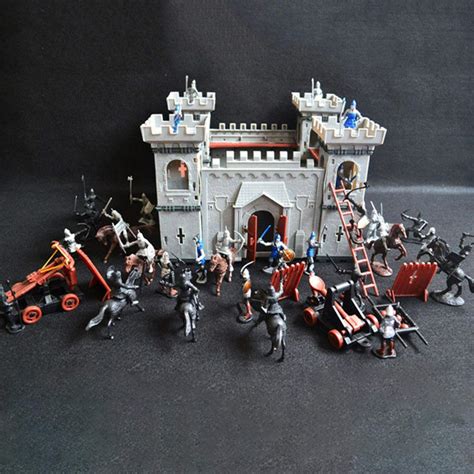 Buy Medieval Castle Toy, Castles Knights Soldiers Model Kit Knight Figures Playset Fort Building ...