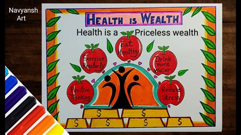 Health is Wealth poster drawing/ Health day drawing/World Health Day drawing - YouTube