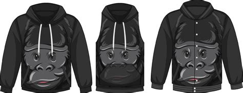 Set of different jackets with gorilla template 3560189 Vector Art at Vecteezy