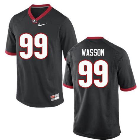 Men Georgia Bulldogs #99 Mitchell Wasson College Football Jerseys-Black ...