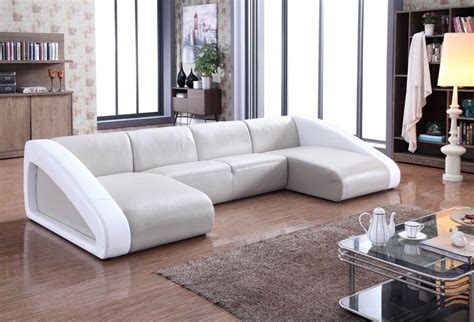 Contemporary Style Leather Curved Corner Sofa Oakland California VIG-Pratt-0916