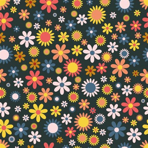 Floral Retro Pattern Background Free Stock Photo - Public Domain Pictures
