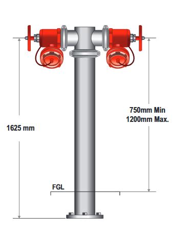 100mm Dual Hydrant Riser - Fire Hydrant Risers | Fire Hydrant Fittings | Fire Australia Co