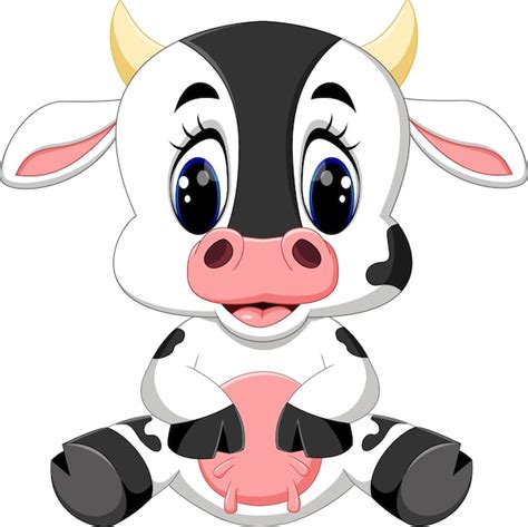 Premium Vector | Cute baby cow cartoon