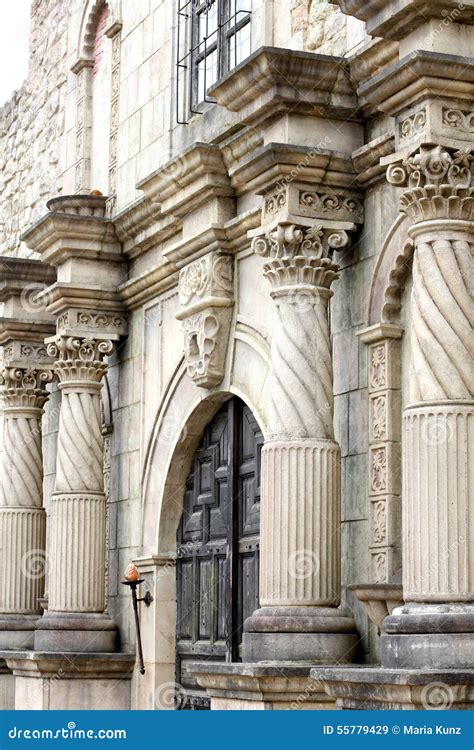 A House with Roman Portico and Columns Stock Image - Image of colorful ...