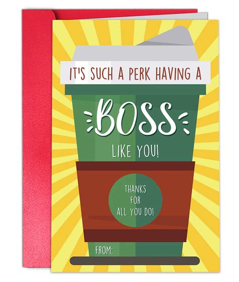 Funny Boss’s Day Card for Boss, Happy Boss Day Card from Employee Staff, Boss Coffee Cup Gift ...