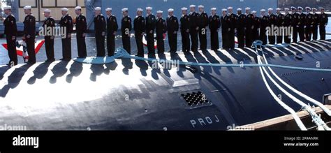 US Navy The crew of Seawolf-class nuclear-powered attack submarine USS ...