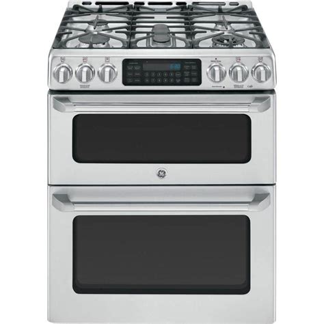 GE Cafe 6.7 cu. ft. Double Oven Gas Range with Self-Cleaning Convection ...