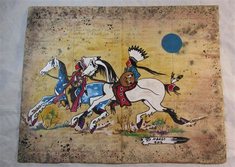 Original Ledger Art by Thurman Horse Pine Ridge South Dakota