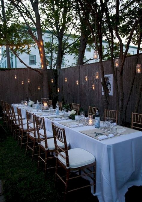 Outdoor Wedding Party Ideas 25 | Backyard dinner party, Small wedding receptions, Small backyard ...