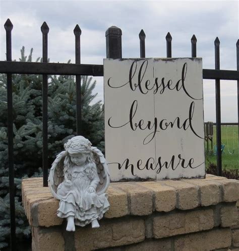 Blessed Beyond Measure~Rustic painted wood sign/Inspirational Sign ...