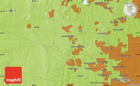 Physical Map of Elk Grove Village