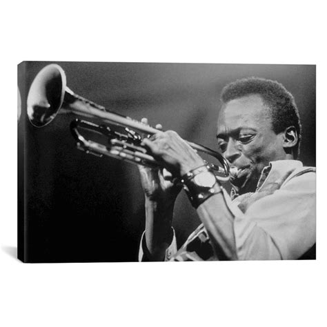 American jazz trumpeter Miles Davis playing trumpet, on November 3, 1969 // Rue Des Archives ...