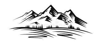 Image result for mountains clip art black and white | Mountain sketch ...