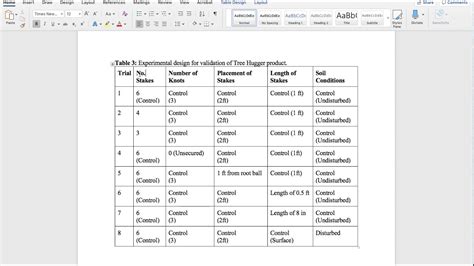 MEEG104 - Formatting Tables in MS Word - YouTube