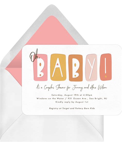 Playful Baby Type Invitations | Greenvelope.com