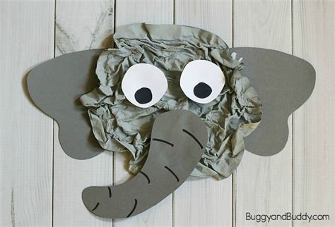 Elephant Craft for Kids Using Crumpled Newspaper - Buggy and Buddy