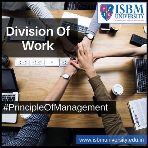 Principle of Management states that Division of Work is effective for Management. The whole work ...