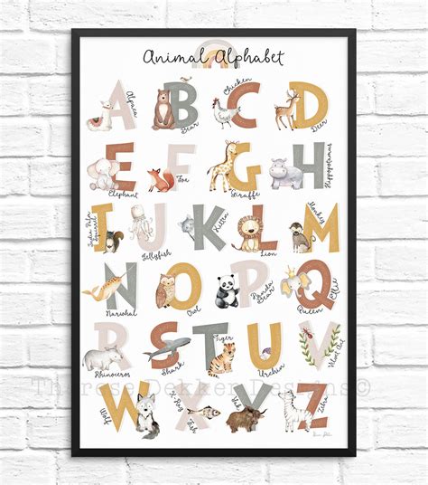 Alphabet Nursery Decor Alphabet Wall Art Print Alphabet - Etsy