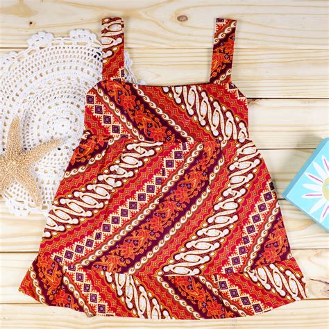 Red Strap Sleeveless Batik Parang Rusak Dress – Size 3T – Nonika Boutique