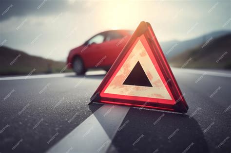 Premium AI Image | Emergency road sign warning Safety roadside Generate Ai