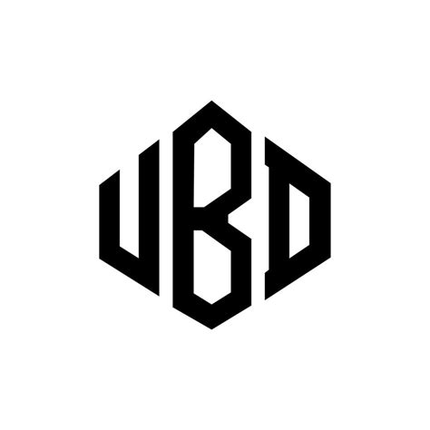 diseño de logotipo de letra ubd con forma de polígono. diseño de logotipo en forma de cubo y ...