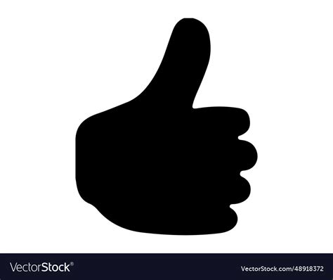 Thumbs up silhouette art Royalty Free Vector Image