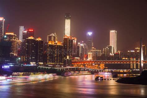 Night View of Chongqing editorial photo. Image of afterglow - 22282301