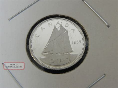 1985 Proof Unc Canadian Canada Bluenose Dime Ten 10 Cent