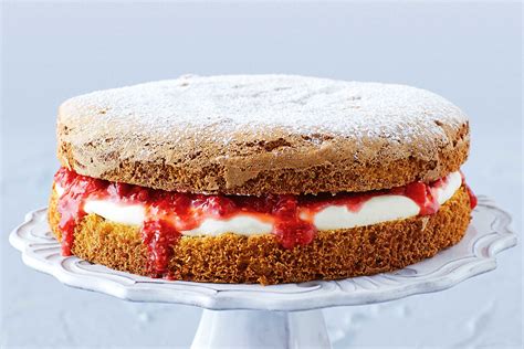 Gluten-free coconut and strawberry sponge cake