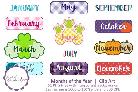 Months Of The Year Clipart