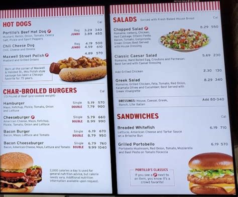 Printable Portillos Menu Web Portillo's Menu Menu Items May Vary Across ...