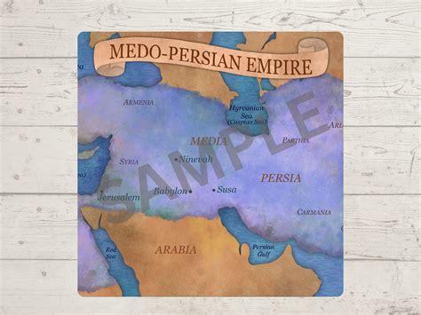 Persian Empire Map, Bible Map, Old Testament Map, Map of Medo-persian ...