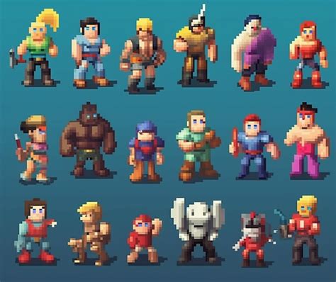 Pixel art of video game characters | Premium AI-generated image