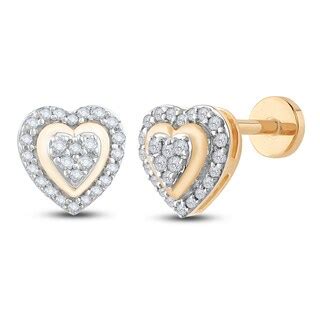 Diamond Flat Back Stud Earrings 1/5 ct tw Round 14K Yellow Gold | Jared