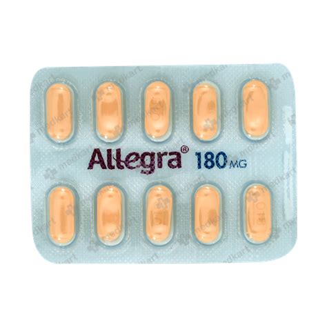 ALLEGRA 180MG TABLET 10'S, Price, Composition & Generic Alternatives - Medkart