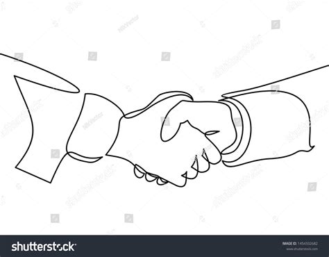 Handshake Continuous Line Drawing Business Agreement Stock Illustration ...