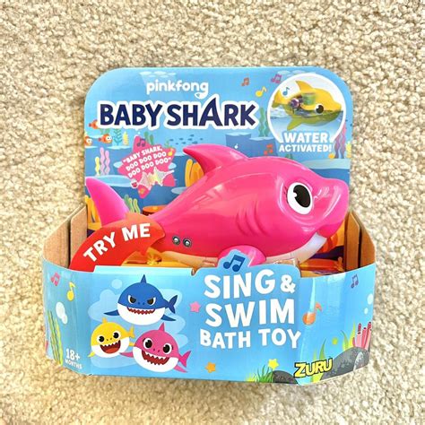 pinkfong Baby shark Bath Toy Robo Alive mom pink... - Depop