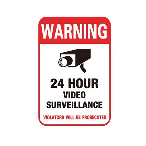 10pcs 24H CCTV Video Camera Warning Signs Conspicuous Wall Sticker ...