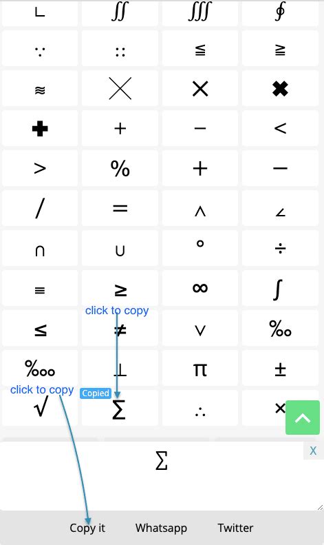 Math Symbols - Copy & Paste Online ∑ Math Symbols