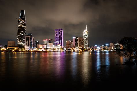 Download Vietnam Light Building Night Saigon River Bitexco Finacial Tower Man Made Ho Chi Minh ...