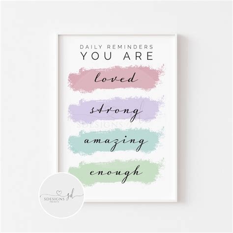 Daily Reminders Affirmations Print Quote Print Positive - Etsy