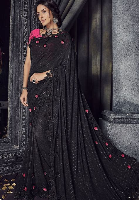 Party Wear Black Saree Design | ubicaciondepersonas.cdmx.gob.mx