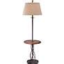 Iron Twist Base Wood Tray Table Floor Lamp - #N5774 | Lamps Plus
