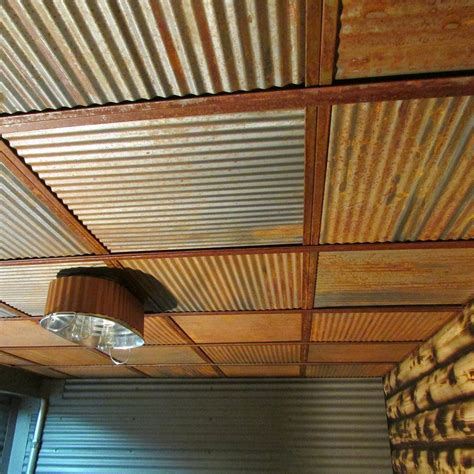 Corrugated Metal – Dakota Tin – 24 in x 24 in – Drop in – Colorado Rustic Steel Ceiling Tile ...