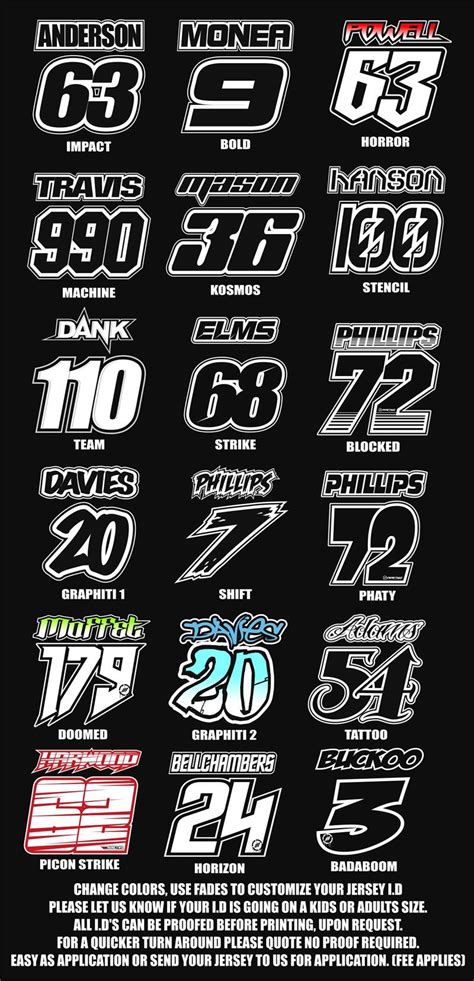 Motocross Jersey Lettering Fonts | Maquinadeha Blarpavadas