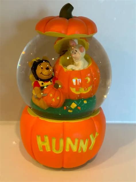 DISNEY MUSICAL SNOW Globe Winnie the Pooh Halloween Seasonal Fall Pumpkin Decor $24.40 - PicClick
